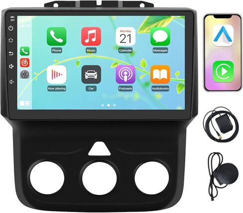Junsun 8 Core 64GB ROM Car Radio for Dodge Ram 1500 2500 3500 2013-2019,Wireless Wire CarPlay/Android Auto GPS DSP RDS,Upgrade BT 5.0 WiFi 5G and 9" HD IPS Display Rearview AM/FM Radio Manual AC Only in Kuwait