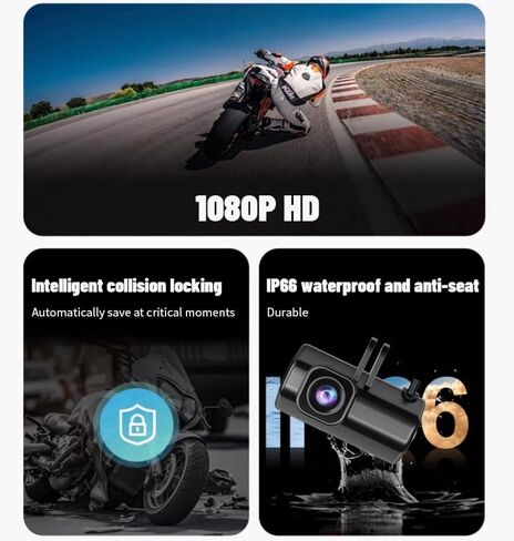 1080P HD دراجة نارية القيادة داش كام DVR كامل الجسم IP66 مقاوم للماء المدمج في كاميرا مضادة للاهتزاز كاميرا الفيديو الجبلية دراجة كهربائية دراجة نارية خوذة كاميرا ركوب في الهواء الطلق in Kuwait