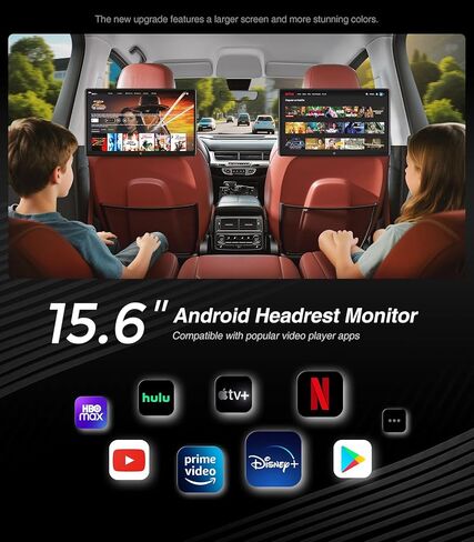 شاشة مسند رأس 15.6 بوصة Android 13، شاشة لمس تلفزيون السيارة، نظام ترفيه للمقعد الخلفي، دعم الهاتف، شاشة مزامنة لاسلكية، HDMI، بلوتوث، USB SD 4K، تشغيل الفيديو (2G+32G(1PC)) in Kuwait