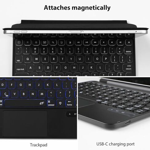 Magic Keyboard Case for iPad Pro 11 inch M4/M5 2025 2024, Great Typing Experience Magnetic Stand 7 Color Backlit in Kuwait
