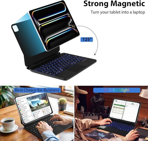 Magic Keyboard Case for iPad Pro 11 inch M4/M5 2025 2024, Great Typing Experience Magnetic Stand 7 Color Backlit in Kuwait