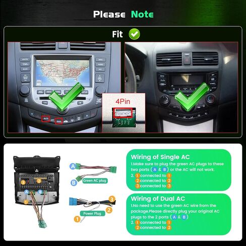4+64GB Android 15 Car Radio for Honda Accord 2003-2007 Wireless Carplay Android Auto, 9" 1280 * 720P in-Cell Touch Screen Car Stereo WiFi Bluetooth GPS FM/RDS EQ Backup Camera MIC in Kuwait