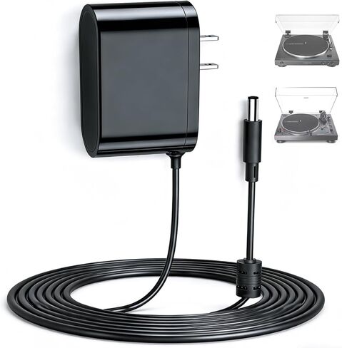 سلك طاقة مدرج 12 فولت 2 أمبير من UL للقرص الدوار Audio-Technica، متوافق مع AT-LP60X AT-LP60X-BK AT-LP60X-BW AT-LP60XBT-RD AT-LP120XUSB-BK شاحن القرص الدوار ستيريو بمحرك مباشر، محول تيار متردد 6.6 قدم in Kuwait