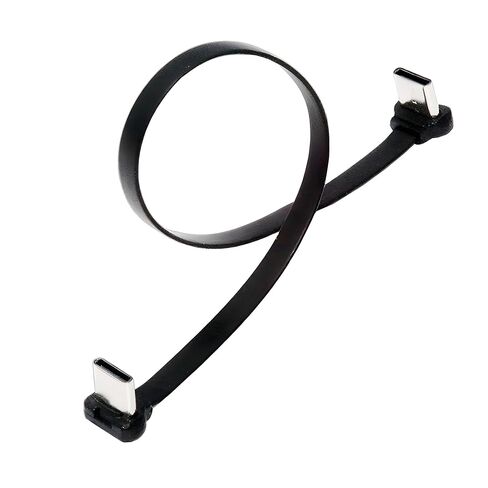 مزدوج الزاوية بنفس الاتجاه، كابل بيانات USB2.0 مسطح نحيف للغاية USB-C من النوع C إلى USB-C بزاوية 90 درجة، كابل بيانات USB2.0 شحن سريع 65 وات متوافق مع الكمبيوتر المحمول والهاتف اللوحي (20 مم) in Kuwait