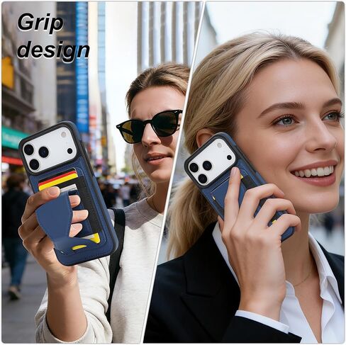 جراب محفظة GUERNICA متوافق مع Magsafe لهاتف iPhone 17 Pro Max، حامل بطاقة مغناطيسية، 2 في 1 قابل للفصل ومضاد للصدمات للنساء والرجال لهاتف Apple 17 Pro Max، أزرق in Kuwait