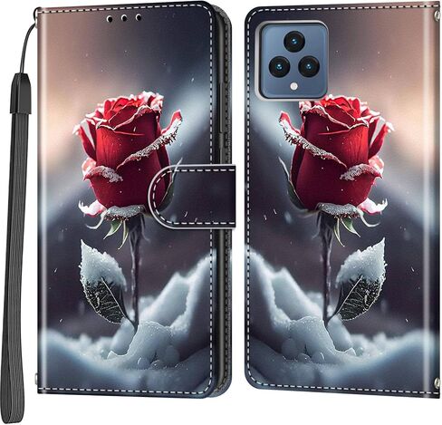 محفظة حافظة لهاتف T-Mobile Revvl 6 5G / Revvl 6X 5G 【لا تناسب 6 pro】، [مسند] 3 حامل بطاقات [غلاف داخلي من مادة TPU مقاوم للصدمات]، غطاء قلاب واقٍ مغناطيسي من جلد البولي يوريثان 6.52 بوصة 2022، زهرة زرقاء in Kuwait