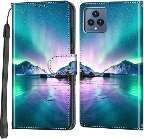محفظة حافظة لهاتف T-Mobile Revvl 6 5G / Revvl 6X 5G 【لا تناسب 6 pro】، [مسند] 3 حامل بطاقات [غلاف داخلي من مادة TPU مقاوم للصدمات]، غطاء قلاب واقٍ مغناطيسي من جلد البولي يوريثان 6.52 بوصة 2022، زهرة زرقاء in Kuwait