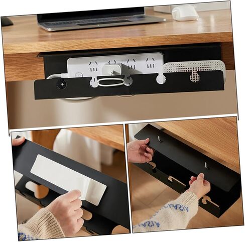 Artibetter تحت مكتب إدارة الكابلات علبة المواد منظم الكابلات لمحولات الطاقة ومحاور USB رف تخزين مكتب متعدد الوظائف لمساحات العمل مرتبة in Kuwait