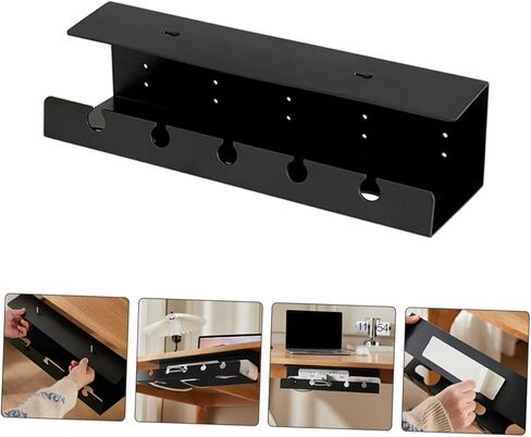 Artibetter تحت مكتب إدارة الكابلات علبة المواد منظم الكابلات لمحولات الطاقة ومحاور USB رف تخزين مكتب متعدد الوظائف لمساحات العمل مرتبة in Kuwait
