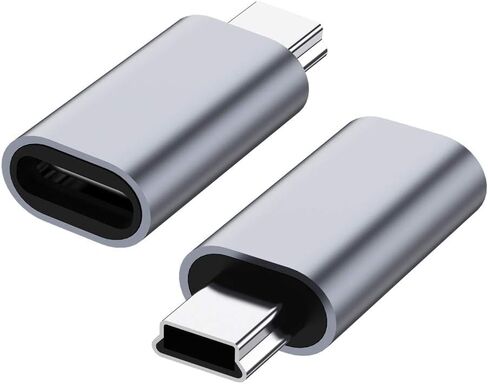 محول USB C إلى Mini USB 2.0، (عبوة من قطعتين) نوع C أنثى إلى USB صغير 2.0 ذكر يدعم موصل الشحن ومزامنة البيانات متوافق مع GoPro Hero 3+، ومشغلات MP3، وكاميرا داش، وكاميرا رقمية، وجهاز استقبال GPS وما إلى ذلك in Kuwait