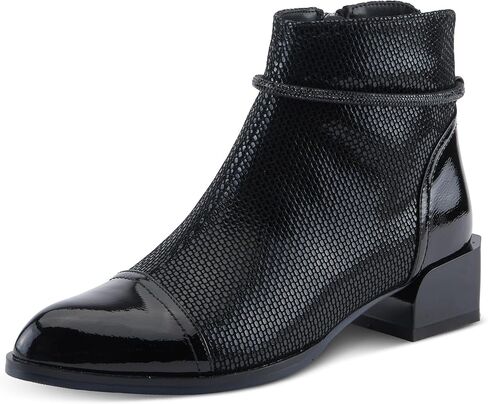 Azura Women's SHELBI Fashionable Leather Booties with Buckle Detail, Side Zipper, and Low Heel in Saudi Arabia