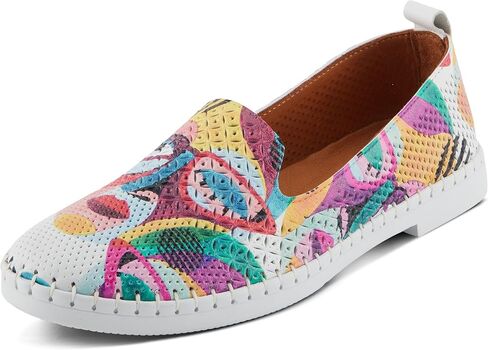 Spring Step Carraway Women's Leather Flats with Cushioned Footbed, Print, Detail in Saudi Arabia