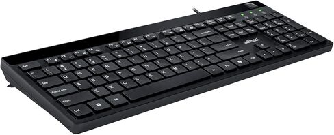 Adesso AKB-140FB لوحة مفاتيح سلكية USB منخفضة المستوى لسطح المكتب مع قارئ بصمات الأصابع المدمج، متوافق مع Windows Hello، مشفرة AES-256، 104 مفتاح، 12 مفتاح تشغيل سريع، USB-C مع محول USB-A in Kuwait