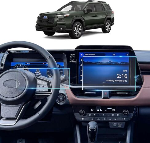 (قطعتان) واقي شاشة 2026 Outback لـ 2026 Subaru Outback (Premium/Limited/Touring/Wilderness/Limited XT/Touring XT) 12.1 بوصة وسائط متعددة + 12.3 بوصة Dash 2026 Outback Accessories زجاج مقسى 9H [مضاد لبصمات الأصابع والخدوش] in Kuwait