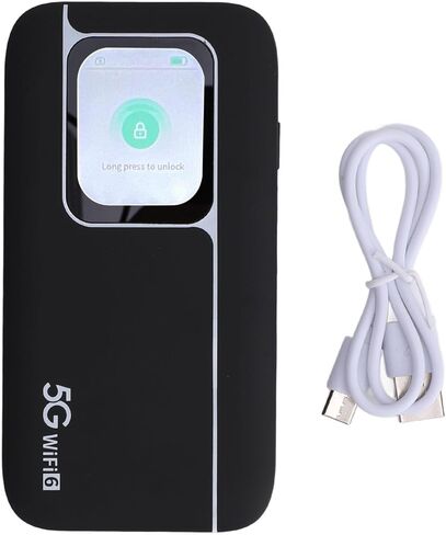 راوتر سفر عالي السرعة بنقطة اتصال متنقلة 5G WiFi مع 2.77 جيجابت في الثانية، ويربط 16 جهازًا، وبطارية 7100 مللي أمبير في الساعة وشاشة 2.01 بوصة لإنترنت موثوق في أي مكان in Kuwait
