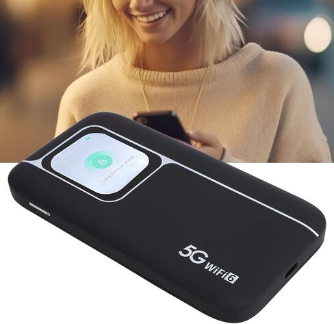 راوتر سفر عالي السرعة بنقطة اتصال متنقلة 5G WiFi مع 2.77 جيجابت في الثانية، ويربط 16 جهازًا، وبطارية 7100 مللي أمبير في الساعة وشاشة 2.01 بوصة لإنترنت موثوق في أي مكان in Kuwait
