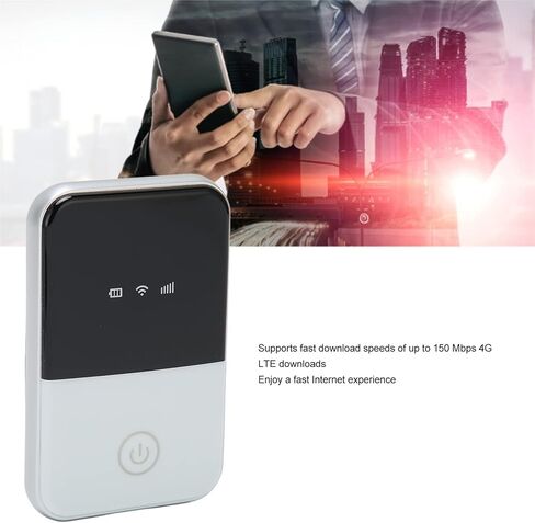 Cryfokt Mobile WiFi Hotspot, 4G LTE WiFi Router with SIM Card Slot for 10 Users, Laptops, Phones, 150 Mbps Fast Download, 2100mAh Battery, 50M Range, Europe Bands B1 B3 B7 B8 B20 B40 in Kuwait