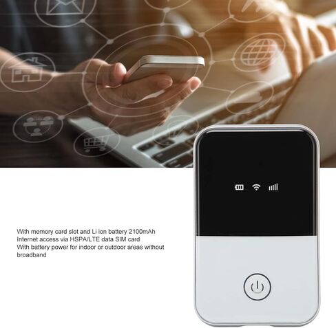 Cryfokt Mobile WiFi Hotspot, 4G LTE WiFi Router with SIM Card Slot for 10 Users, Laptops, Phones, 150 Mbps Fast Download, 2100mAh Battery, 50M Range, Europe Bands B1 B3 B7 B8 B20 B40 in Kuwait