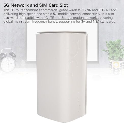 جهاز توجيه Qinlorgo 5G WiFi 6 مع فتحة لبطاقة SIM و8 هوائيات عالية الكسب لألعاب بث المكاتب المنزلية بسرعة تصل إلى 4.67 جيجابت في الثانية و50 جهازًا (قابس أمريكي) in Kuwait