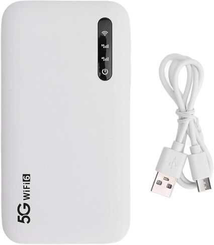 HURRISE 5G WiFi 6 Mobile Hotspot Router, High Speed Support for 16 Devices, Portable 6100mAh Router with SIM Card Slot for Phone and Tablet in Kuwait
