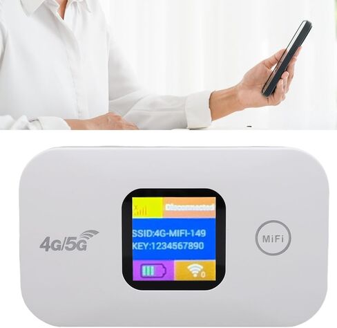 4G LTE Mobile Hotspot, 300Mbps Portable WiFi Router with SIM Card Slot and LED Display, for Travel Camping and Home Office Use in Kuwait
