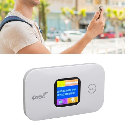 4G LTE Mobile Hotspot, 300Mbps Portable WiFi Router with SIM Card Slot and LED Display, for Travel Camping and Home Office Use in Kuwait