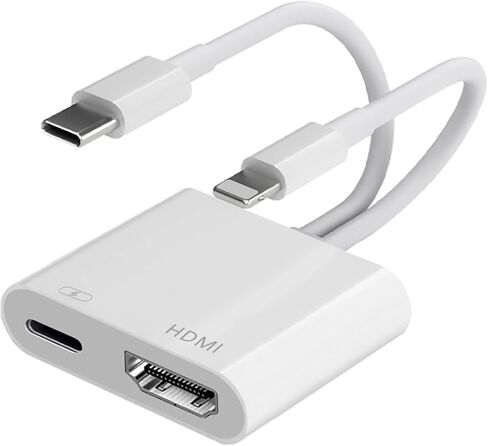 محول USB-C وLightning إلى HDMI لأجهزة iPhone iPad TV، وشاشة مزامنة 4K@60 هرتز، ومحول Apple Digital AV مع منفذ شحن سريع 100 وات PD، متوافق مع iPhone 17/16/15/14/13/12/iPad/MacBook إلى HDTV in Kuwait