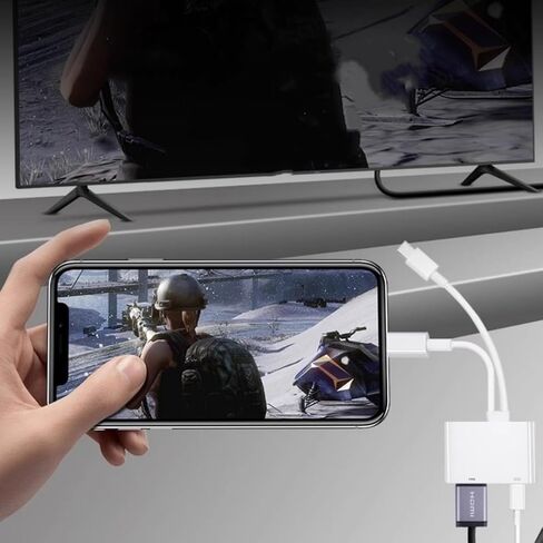محول USB-C وLightning إلى HDMI لأجهزة iPhone iPad TV، وشاشة مزامنة 4K@60 هرتز، ومحول Apple Digital AV مع منفذ شحن سريع 100 وات PD، متوافق مع iPhone 17/16/15/14/13/12/iPad/MacBook إلى HDTV in Kuwait