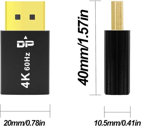 DP Dummy Plug 4K UHD DisplayPort Virtual Monitor EDID Emulator Headless Ghost Display Adapter Supports 3840x2160@60Hz for PC Computer -2 Pack in Kuwait