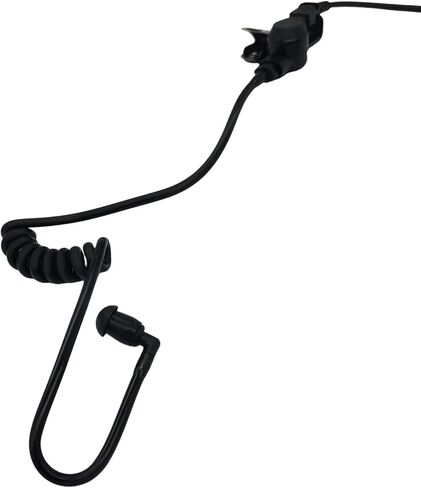 Walkie Talkie Earpiece Accessories Acoustic Clear Coil Tube with Silicone Ear Moulds Mold and Soft Tips (Black) in Kuwait