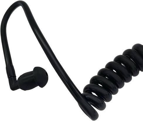 Walkie Talkie Earpiece Accessories Acoustic Clear Coil Tube with Silicone Ear Moulds Mold and Soft Tips (Black) in Kuwait