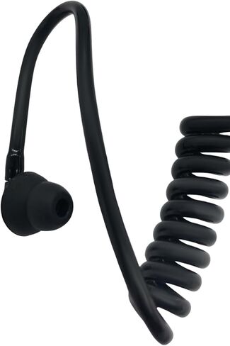 Walkie Talkie Earpiece Accessories Acoustic Clear Coil Tube with Silicone Ear Moulds Mold and Soft Tips (Black) in Kuwait