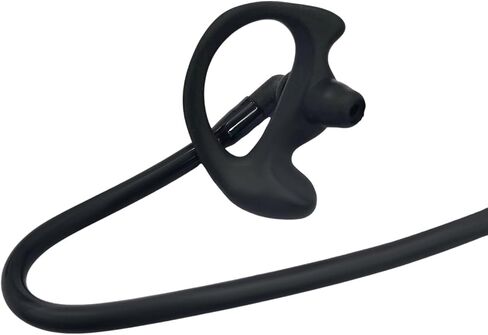 Walkie Talkie Earpiece Accessories Acoustic Clear Coil Tube with Silicone Ear Moulds Mold and Soft Tips (Black) in Kuwait
