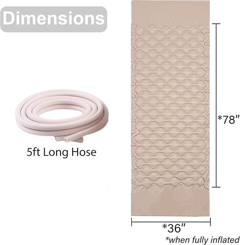 Vaunn Medical Cloud Air Whisper Quiet Alternating Air Pressure Mattress Topper with Pump Twin Size 36" x 78" x 3" in Saudi Arabia