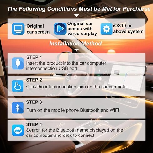 محول Carplay اللاسلكي 4 في 1 ترقية 2026، تصميم USB صغير الحجم للغاية سلكي إلى محول لاسلكي لـ Apple Carplay وAndroid Auto & Airplay & Mirror Link، التوصيل والتشغيل (أسود) in Kuwait