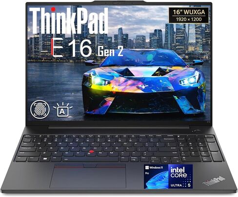 Lenovo ThinkPad E16 AI Business Laptop, Intel Core Ultra 5 125U(Beats i7-1355U), 16" WUXGA, 32GB DDR5 RAM, 1TB Storage(512GB SSD + 500GB External), Backlit Keyboard, Fingerprint Reader, Win 11 Pro in Kuwait