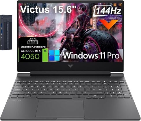 كمبيوتر محمول HP Victus مقاس 15.6 بوصة FHD 144 هرتز IPS للألعاب، معالج AMD Ryzen 7 7445HS، GeForce RTX 4050، ذاكرة الوصول العشوائي 16 جيجابايت 1 تيرابايت SSD، كاميرا ويب، Wi-Fi 6، لوحة مفاتيح بإضاءة خلفية، Windows 11 Pro، أسود in Kuwait