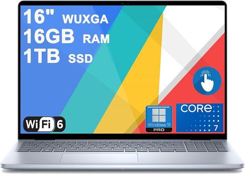 Dell Inspiron 16 5640 Business Laptop 16" WUXGA IPS Touch (100% sRGB) Intel 10-core Core 7 150U 16GB DDR5 1TB SSD Backlit Fingerprint FHD Privacy Camera ExpressCharge Win11Pro in Kuwait