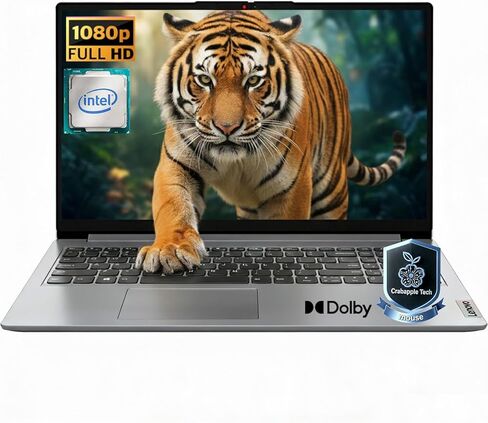 كمبيوتر محمول Lenovo Ideapad 1 - كمبيوتر محمول بشاشة 15.6 بوصة FHD للمنزل والمهام اليومية، معالج Intel N6000، 12 جيجابايت DDR4، 128 جيجابايت eMMC + 512 جيجابايت SSD، Wi-Fi 6، كاميرا عالية الدقة 1 ميجابكسل، Windows 11 Home، قارئ بطاقة SD in Kuwait