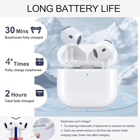 حافظة شحن لاسلكية متوافقة مع AirPods Pro 3 (USB-C) | استبدال علبة الشاحن | مع زر مزامنة الاقتران بالبلوتوث | لا يوجد Airpod pro 3/ليس لـ Airpods Pro in Kuwait