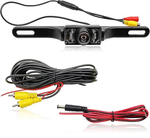 Universal 8 HD LED License Plate Backup Camera 170° Wide Angle Waterproof and Dustproof Reverse Rear View Camera with Night Vision for Trucks SUVs RVs Pickups and Cars in Kuwait