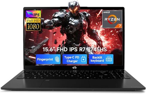 NIMO 15.6" IPS FHD Gaming Laptop, AMD Ryzen 7 8745HS 64GB DDR5 RAM 1TB SSD (8C/16T, up to 4.9GHz), Radeon 780M Graphics, 100W Type-C, Backlit Keyboard, Fingerprint, USB-C 4.0 Business Computer in Kuwait