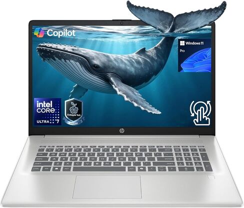 HP Essential 17.3" Touchscreen AI Laptop, Intel Core Ultra 7 255U, 32GB DDR5, 1TB SSD, 720p HD Camera, Full Backlit Keyboard, Fingerprint Reader, Wi-Fi 6, Windows 11 Pro in Kuwait
