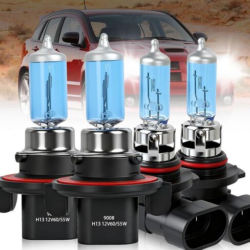 Fit For Jeep Patriot 2007 2008 2009 High Performance Halogen Headlight Bulbs 9008/H13 High/Low Beam+9145/H10 Fog Light Car Replacement Bulb Combo, Plug and Play, 4 PCS in Saudi Arabia