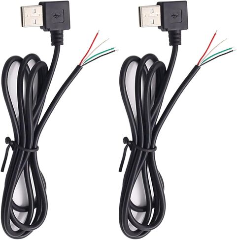 4 قطع USB A إلى 4 دبوس سلك مكشوف كابل طاقة مفتوح 1 قدم، نوع A ذكر قابس 4 دبوس كابل ضفيرة، 28AWG 5V 0.7A لمعدات USB من النوع A المثبتة (4 قطع - 1 قدم) in Kuwait