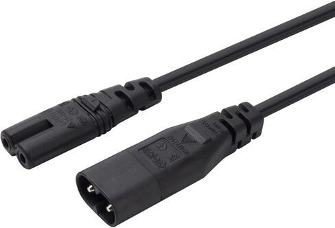 IEC 60320 C8 التوصيل إلى C7 وعاء ذكر إلى أنثى تمديد التيار الكهربائي كابل المحول الرئيسي 6ft in Kuwait