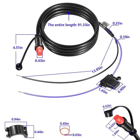 بديل لكابل الطاقة الملولب Garmin 010-11425-01، متوافق مع وحدة السونار GLS 10، GPSMAP 6208، 6212، 7212، 7215، 8208 MFD، 8500 الصندوق الأسود in Kuwait
