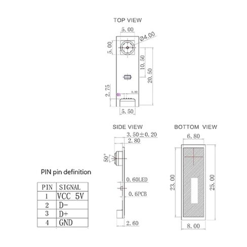 30W Pixel USB2.0 OV7675 Camera Module + USB Cable for Laptop, Easy Install to Use in Kuwait