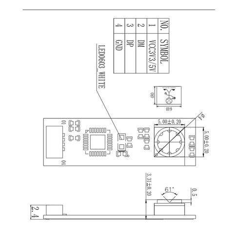 30W Pixel USB2.0 OV7675 Camera Module + USB Cable for Laptop, Easy Install to Use in Kuwait