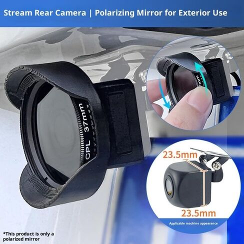 CPL Filter Anti-Glare Round Polarized Lenses for Streaming Rear Camera Small Square Outside Car Rain Cover in Kuwait